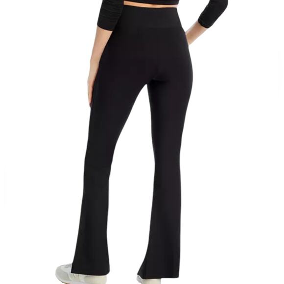 Aqua High Rise Split Hem Bootcut Medium Compression Leggings Black NEW Size S - Picture 2 of 4